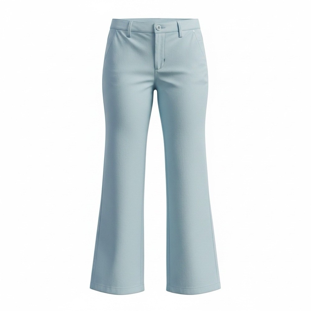 J.Crew Women City Fit Wide Leg Chino Pants Light Blue Stretch Size 2 Reg RN77388